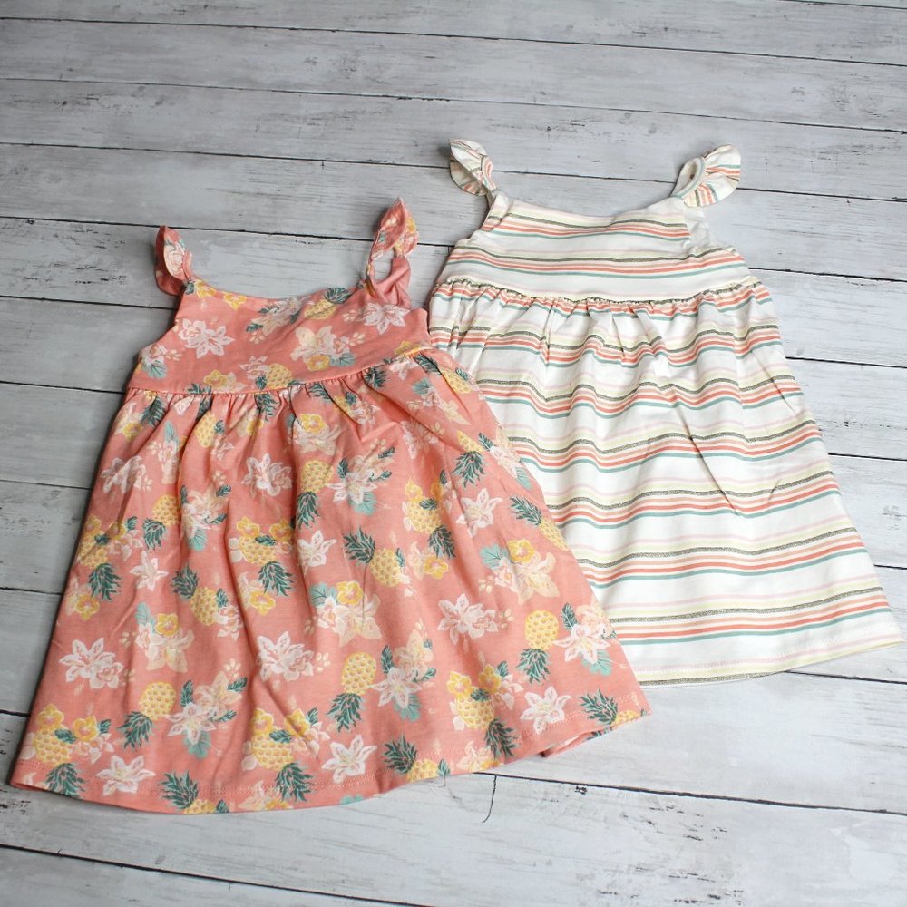 Sigrid Olsen Girls Sleeveless Sun Dresses Size 24 Months Floral Striped